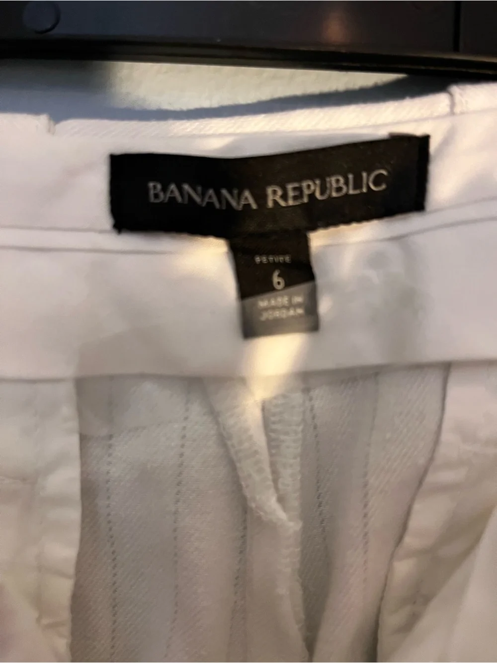 Banana Republic White Linen Pinstripe Dress Pants